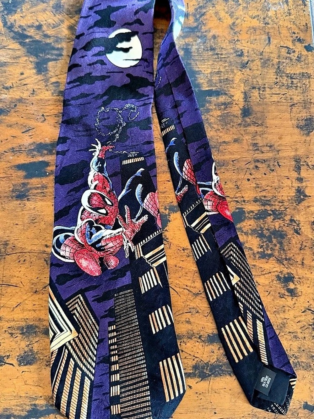 Vintage Marvel Comics Purple Camo Tie Like New